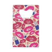 Lipstick Kiss Pattern Creditkaart Flessenopener (Achterkant)