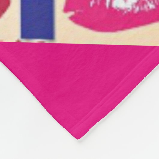 Lipstick Kiss Pattern Fleece Deken (Hoek)