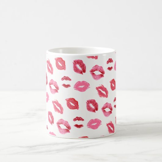 Lipstick Kiss Pattern Koffiemok (Center)