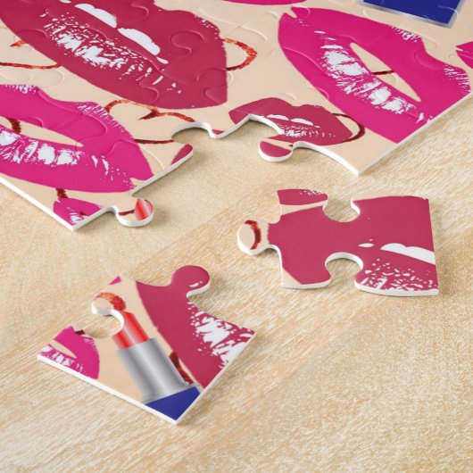 Lipstick Kiss Pattern Legpuzzel (Zijkant)