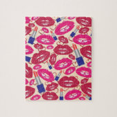 Lipstick Kiss Pattern Legpuzzel (Verticaal)