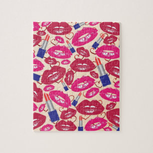 Lipstick Kiss Pattern Legpuzzel