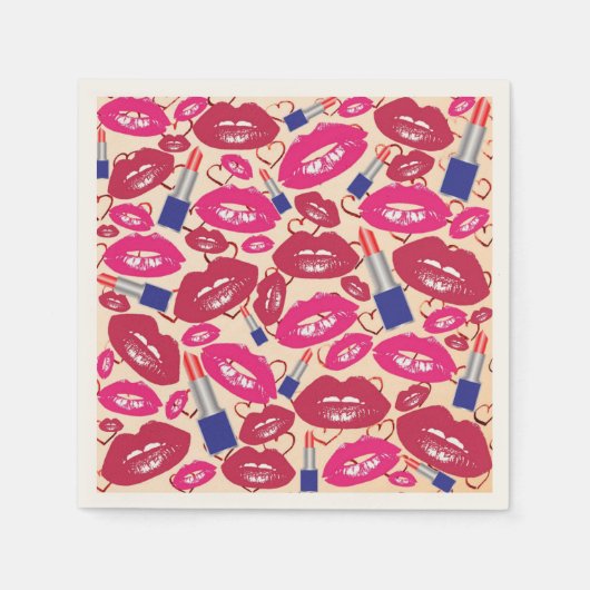 Lipstick Kiss Pattern Servetten (Voorkant)