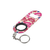 Lipstick Kiss Pattern Sleutelhanger Flessenopener (Achterkant Gekanteld)