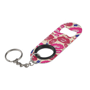 Lipstick Kiss Pattern Sleutelhanger Flessenopener
