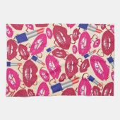 Lipstick Kiss Pattern Theedoek (Horizontaal)