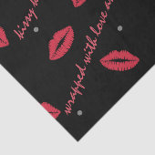 Lipstick Kiss Pattern Valentijnsdag Tissue Paper Tissuepapier (Detail)