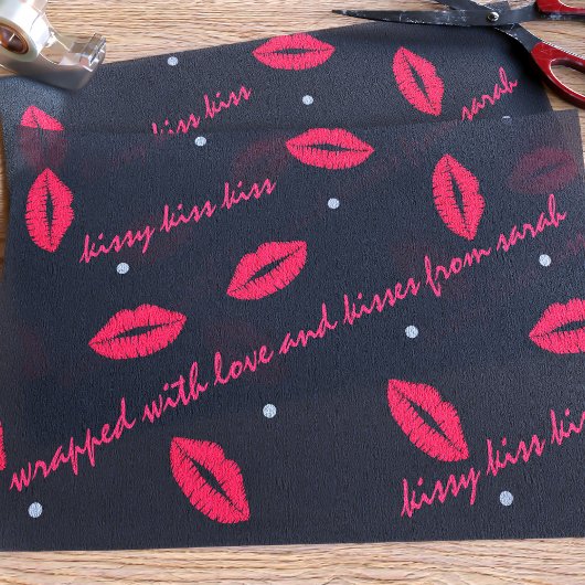 Lipstick Kiss Pattern Valentijnsdag Tissue Paper Tissuepapier