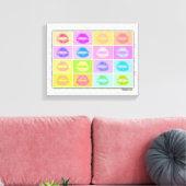 Lipstick KISS Pop Art Gallery Wrapped Canvas (Insitu (Woonkamer))