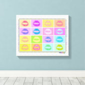 Lipstick KISS Pop Art Gallery Wrapped Canvas (Insitu (Houten vloer))