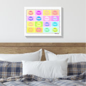 Lipstick KISS Pop Art Gallery Wrapped Canvas (Insitu (Slaapkamer))