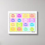 Lipstick KISS Pop Art Gallery Wrapped Canvas<br><div class="desc">Een schuine rand van Pop stijl KISSES,  lipstick Kisses! Lips in een regenboog van kleuren op een Galerij Gewikkeld Canvas - Klaar om te hangen,  geen lijst nodig! Ideaal voor een meisjesslaapkamer,  een badkamer of een kleine keusch. Kies uw achtergrondkleur en kies uw grootte!</div>