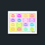 Lipstick KISS Pop Art Gallery Wrapped Canvas<br><div class="desc">Een schuine rand van Pop stijl KISSES,  lipstick Kisses! Lips in een regenboog van kleuren op een Galerij Gewikkeld Canvas - Klaar om te hangen,  geen lijst nodig! Ideaal voor een meisjesslaapkamer,  een badkamer of een kleine keusch. Kies uw achtergrondkleur en kies uw grootte!</div>