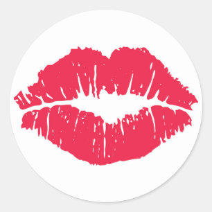 Lipstick Kiss Ronde Sticker