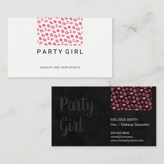 Lipstick Kiss / Salon Visitekaartje (Voorkant / Achterkant)