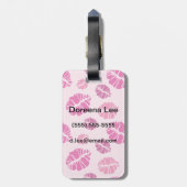 Lipstick Kiss Shape Print Patroon Bagagelabel (Achterkant verticaal)