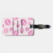 Lipstick Kiss Shape Print Patroon Bagagelabel (Achterkant horizontaal)