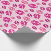 Lipstick Kiss Shape Print Patroon Cadeaupapier (Hoek)