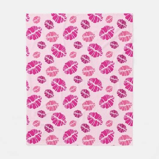 Lipstick Kiss Shape Print Patroon Fleece Deken (Voorkant)