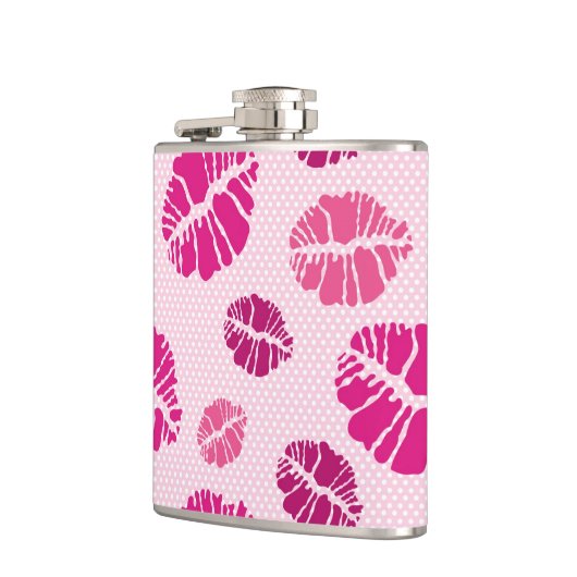 Lipstick Kiss Shape Print Patroon Heupfles (Links)