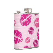 Lipstick Kiss Shape Print Patroon Heupfles (Rechts)