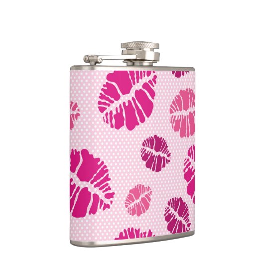 Lipstick Kiss Shape Print Patroon Heupfles (Rechts)