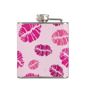 Lipstick Kiss Shape Print Patroon Heupfles (Achterkant)