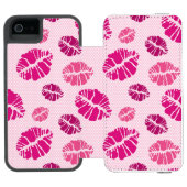 Lipstick Kiss Shape Print Patroon Incipio iPhone Portemonnee Hoesje (Agenda Open)