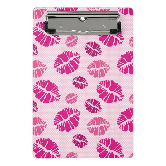 Lipstick Kiss Shape Print Patroon Mini Klembord (Voorkant)