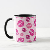 Lipstick Kiss Shape Print Patroon Mok (Links)