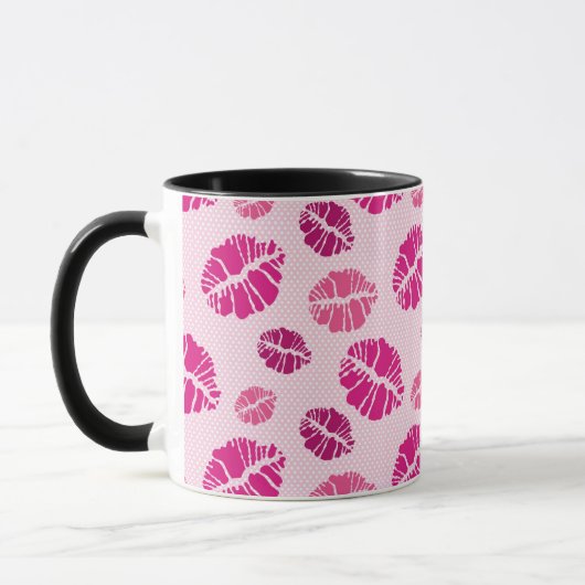 Lipstick Kiss Shape Print Patroon Mok (Links)