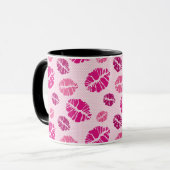 Lipstick Kiss Shape Print Patroon Mok (Voorkant links)