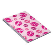 Lipstick Kiss Shape Print Patroon Notitieboek (Rechterzijde)