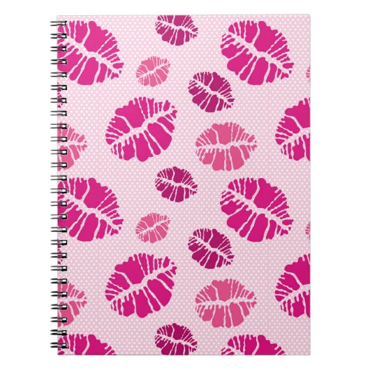 Lipstick Kiss Shape Print Patroon Notitieboek (Voorkant)