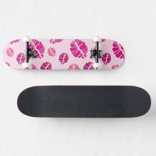 Lipstick Kiss Shape Print Patroon Persoonlijk Skateboard (Horizontaal)
