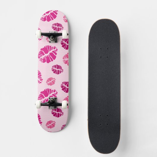 Lipstick Kiss Shape Print Patroon Persoonlijk Skateboard (Voorkant)