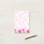 Lipstick Kiss Shape Print Patroon Post-it® Notes (Op bureau)