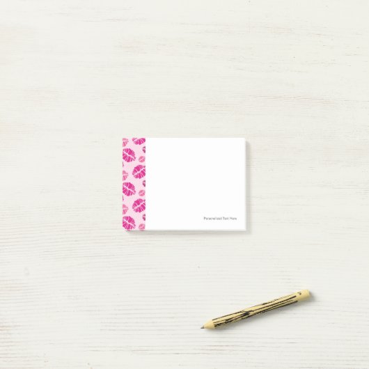 Lipstick Kiss Shape Print Patroon Post-it® Notes (Op bureau)