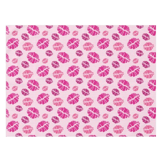 Lipstick Kiss Shape Print Patroon Tafelkleed (Voorkant (Horizontaal))
