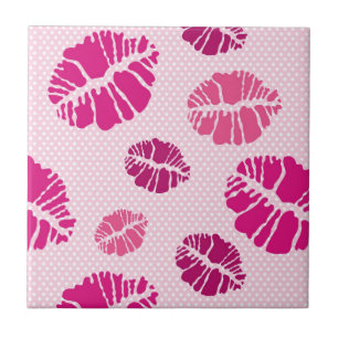 Lipstick Kiss Shape Print Patroon Tegeltje