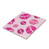 Lipstick Kiss Shape Print Patroon Tegeltje (Zijkant)