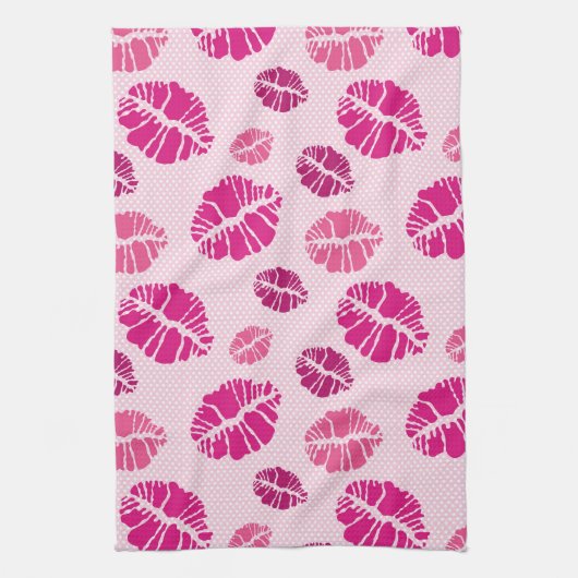 Lipstick Kiss Shape Print Patroon Theedoek (Verticaal)