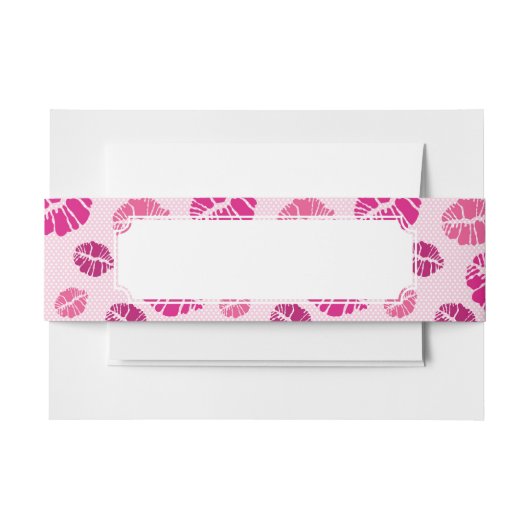 Lipstick Kiss Shape Print Patroon Uitnodigingen Wikkel (Voorkant Voorbeeld)