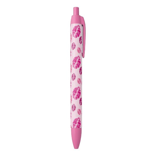 Lipstick Kiss Shape Print Patroon Zwarte Inkt Pen (Achterkant (Verticaal))