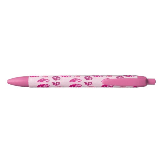 Lipstick Kiss Shape Print Patroon Zwarte Inkt Pen (Achterkant)