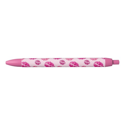Lipstick Kiss Shape Print Patroon Zwarte Inkt Pen (Voorkant)