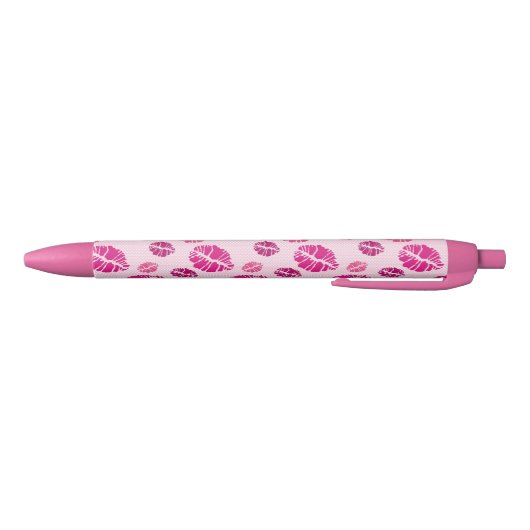 Lipstick Kiss Shape Print Patroon Zwarte Inkt Pen (Bodem)