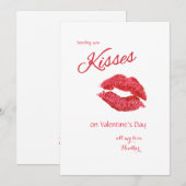 Lipstick Kiss Valentijnsdag Card Feestdagenkaart (Voorkant / Achterkant)