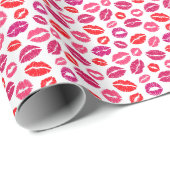 Lipstick Kiss Wrapping Paper Cadeaupapier (Rol Hoek)