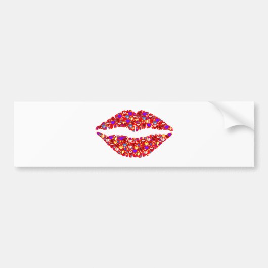 Lipstick Kisses bumper sticker! Bumpersticker (Voorkant)